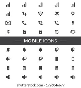 Mobile Icons that can be used in your web/mobile project. Or in your infographics.