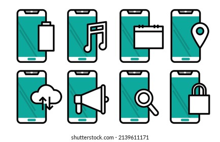 mobile icons vector set communication visual