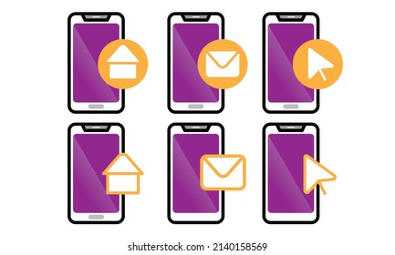 mobile icons vector set communication visual