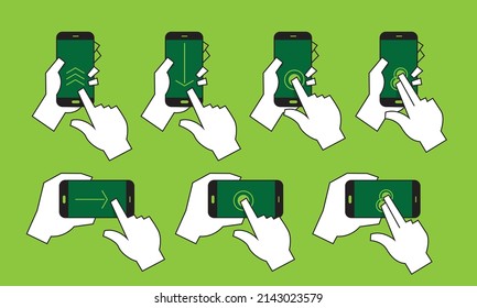 mobile icons vector set communication visual gesture