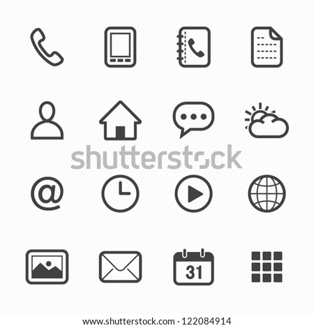 Mobile Icons with White Background