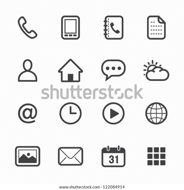 Mobile Icons White Background Stock Vector (Royalty Free) 122084914