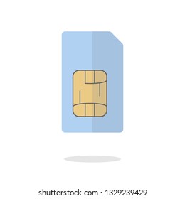 Mobile id sim card key concept. Flat icon design. Vector stock illustration.