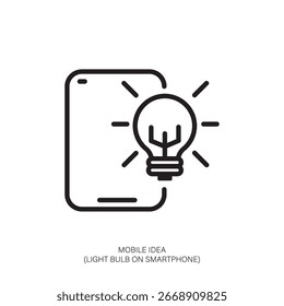 Mobile Idea Light Bulb on Smartphone Icon