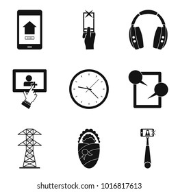 Mobile improvement icons set. Simple set of 9 mobile improvement vector icons for web isolated on white background