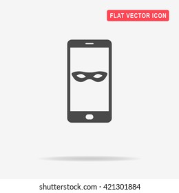 Mobile incognito icon. Vector concept illustration for design.