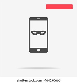 Mobile incognito icon. Vector concept illustration for design.