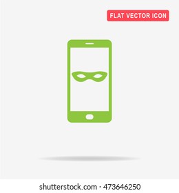 Mobile incognito icon. Vector concept illustration for design.