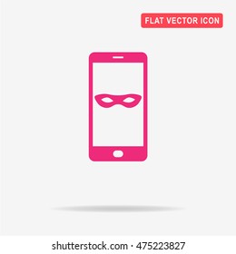 Mobile incognito icon. Vector concept illustration for design.