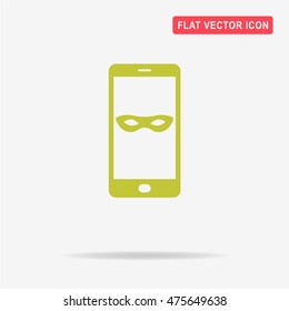 Mobile incognito icon. Vector concept illustration for design.