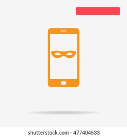Mobile incognito icon. Vector concept illustration for design.