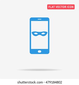 Mobile incognito icon. Vector concept illustration for design.