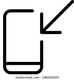 Mobile incoming call logotype with arrow sign
