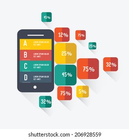Mobile info graphic design,clean vector 