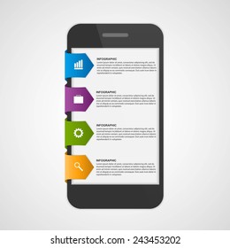 Mobile Infographic design concept. Design elements. Vector illustration.