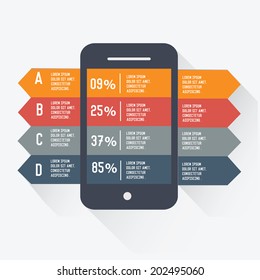 Mobile Infographic design on white background,vector