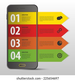 Mobile Infographic design template. Modern banner. Web. Vector