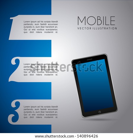 mobile infographics design over gray background vector illustration