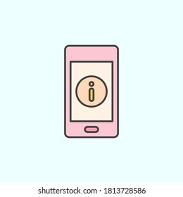 mobile, information color vector icon, vector illustration
