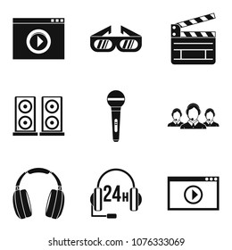 Mobile information icons set. Simple set of 9 mobile information vector icons for web isolated on white background