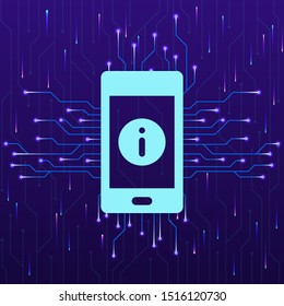 Mobile, information new technology vector icon. New mobile technology concept vector illustration. Mobile, information new technology vector icon