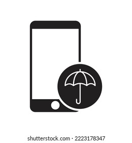 Mobile insurance icon design. isolated on white background. vector illustration
