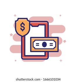 mobile Insurance  Vector illustration. insurance icon isolated on white background.