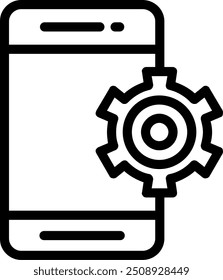 Mobile Integration Vector Line Icon Design