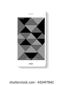 Mobile interface black and white color polygonal