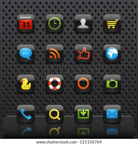 Mobile interface with color icons template