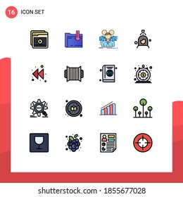 Mobile Interface Flat Color Filled Line Set of 16 Pictograms of wash; woman; computing; group; business Editable Creative Vector Design Elements