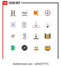 Mobile Interface Flat Color Set of 16 Pictograms of edit; head; pan; find; business Editable Pack of Creative Vector Design Elements
