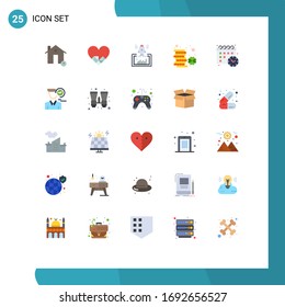 Mobile Interface Flat Color Set of 25 Pictograms of money; ireland; chocolate; coin; startup Editable Vector Design Elements