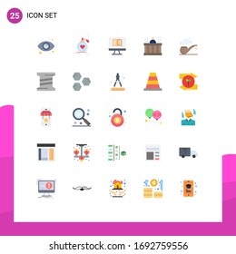 Mobile Interface Flat Color Set of 25 Pictograms of springs; relax; valentine; massage; ontechnology Editable Vector Design Elements