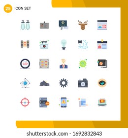 Mobile Interface Flat Color Set of 25 Pictograms of user; canada; identity; arctic; dollar Editable Vector Design Elements