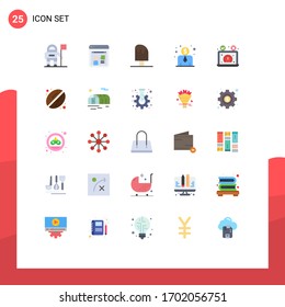 Mobile Interface Flat Color Set of 25 Pictograms of speedometer; dashboard; cool; speed test; employee cost Editable Vector Design Elements