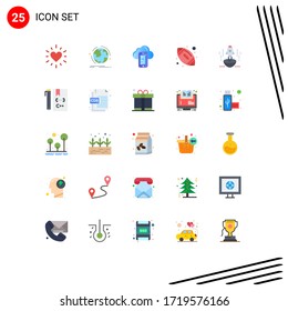 Mobile Interface Flat Color Set von 25 Piktogramm Geschäft; Start; Wolke; Sport; Bearbeitbare Vektordesign-Elemente in Amerika