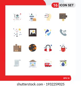 Mobile Interface Flat Color Set of 16 Pictograms of margarita; glass; mental; cocktail; remove Editable Pack of Creative Vector Design Elements