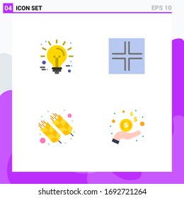 Mobile Interface Flat Icon Set of 4 Pictograms of business; farm; technology; small; india Editable Vector Design Elements