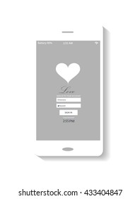Mobile interface heart icon