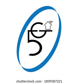 mobile interface icon, 5G connection level sign. 5G cell phone network. With a minimalist and unique design.