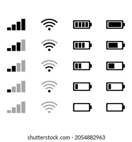 Mobile interface icon set. Phone signal icon