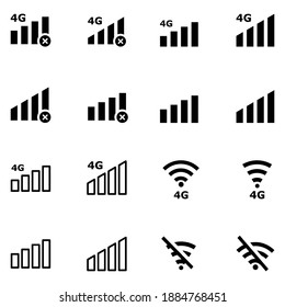 mobile interface icons, wi-fi signal and connection level sign perfect for all project ,simple design