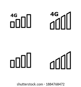 Symbole für mobile Schnittstellen, Wi-Fi-Signal und Verbindungsebene - perfekt für alle Projekte, einfaches Design