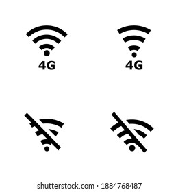 Symbole für mobile Schnittstellen, Wi-Fi-Signal und Verbindungsebene - perfekt für alle Projekte, einfaches Design