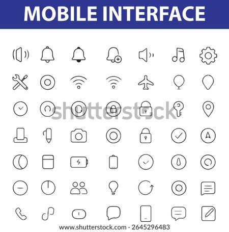 Mobile Interface Line Icons – App UI, Navigation, Buttons, Menu, Notifications, Gestures, and More – Provided in Editable , EPS, JPG, Formats  ideal for both digital and print use.
