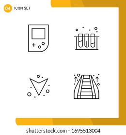 Mobile Interface Line Set of 4 Pictograms of console; full; medical; tub; mall Editable Vector Design Elements