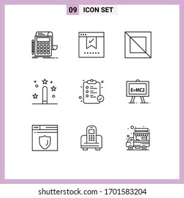 Mobile Interface Outline Set of 9 Pictograms of programing; development; office; design; diagonal Editable Vector Design Elements