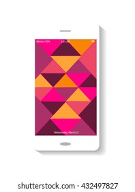 Mobile interface pink color polygonal