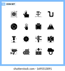 Mobile Interface Solid Glyph Set of 16 Pictograms of water; repair; build; plumber; service Editable Vector Design Elements
